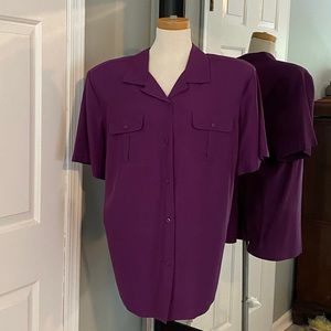 Vintage 90s Blouse Plum Purple Karen Scott